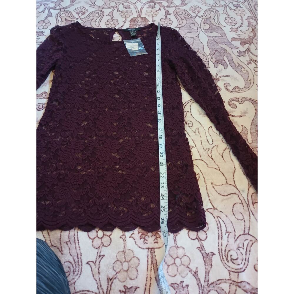 Forever 21 Women's Fairy Grunge Whimsigoth Lace Mesh Fitted Top M NWT - Picture 9 of 10